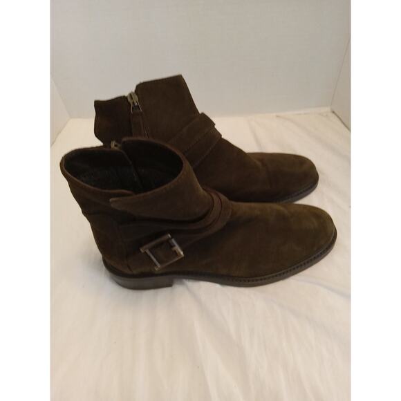 Aquatalia Womens Size 8.5 Bree Ankle Boots Booties Brown Suede Water Resist - Picture 3 of 9